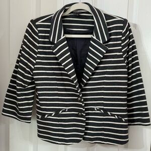 Express Charcoal Striped Knit Blazer